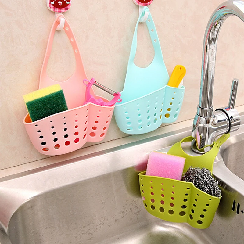 

Hanging Kitchen Sink Drain Basket Tools Adjustable Creative Drain Racks Faucet Storage Baskets Sponge Soap Gadgets