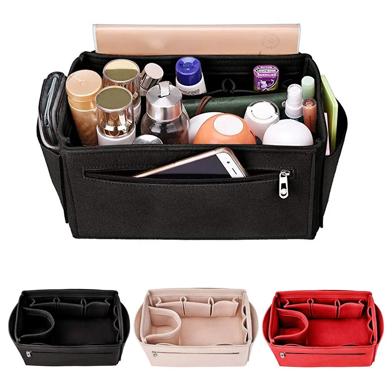 buy Felt Fabric Cosmetic Bag Storage bags For Handbag Insert Bag,Womens Travel Makeup Organizer Purse Fits in Speedy Neverfull