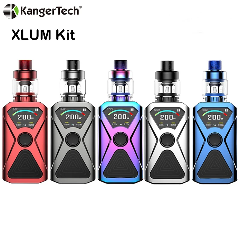

Original Kangertech XLUM Kit 200W Box Mod Vape With XLUM Atomizer 4.5ml with NR Mesh Coil Kanger Electronic Cigarette Vaporizer