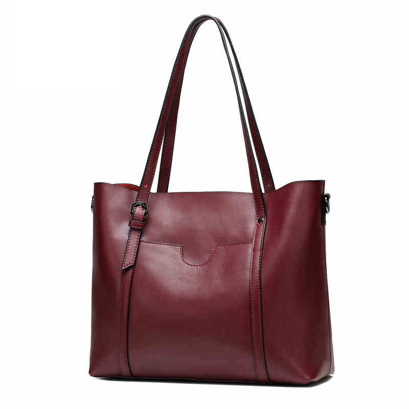 Women Handbag Genuine Leather Shoulder Bag Female Bags Cowhide portable shopping bag Vintage Large Capacity Tote Bolsos (1)