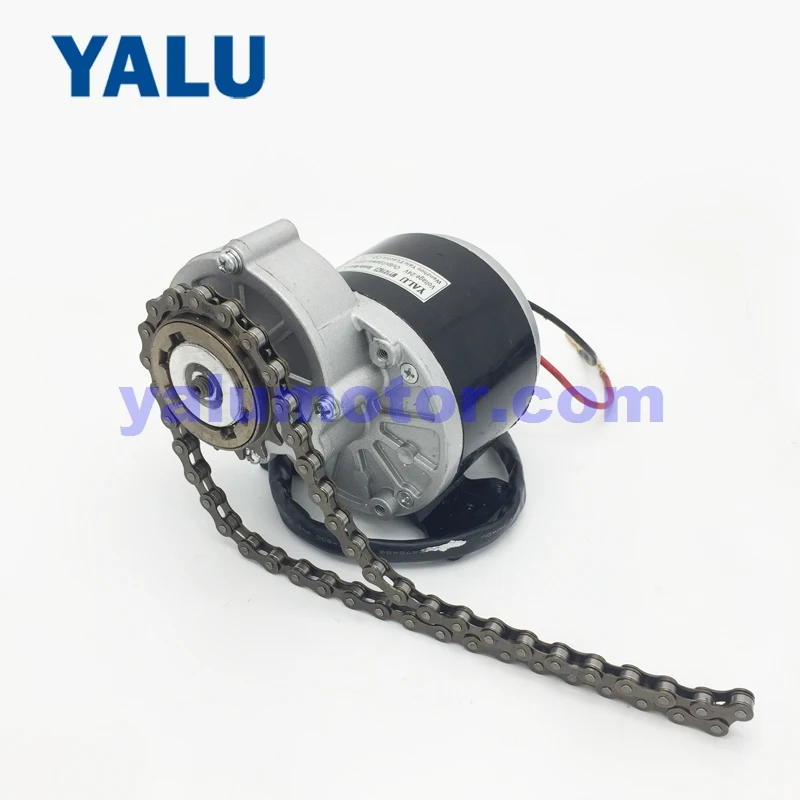 Discount YALU 24V 36V 350W Left Side Chain Drive Brush Electric EBike Motor Kit Rear Wheel Gear Sprocket Electric Motor Bicycle Solution 1