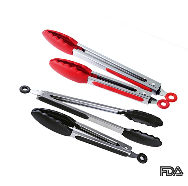 Silicone Kitchen Tongs 2 Pack 9 Inch & 12 Inch Bonus Cooking Tips