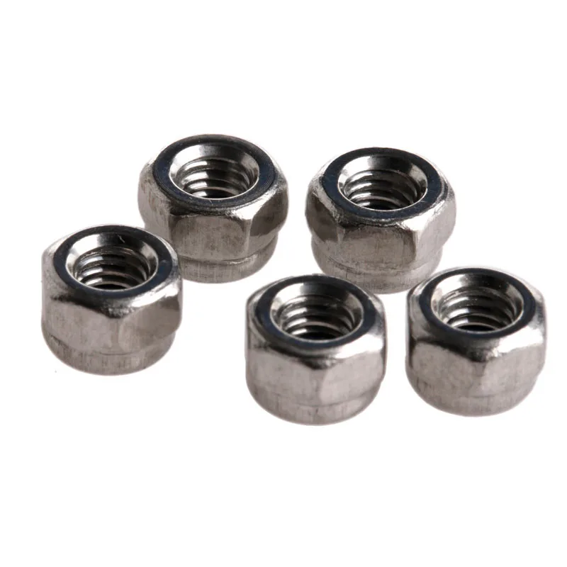 M3 3mm Stainless Steel Nylon Screw Lock Hex Nut Insert Locking Nuts hexagon nuts nylon lock nut locking nuts 100Pcs