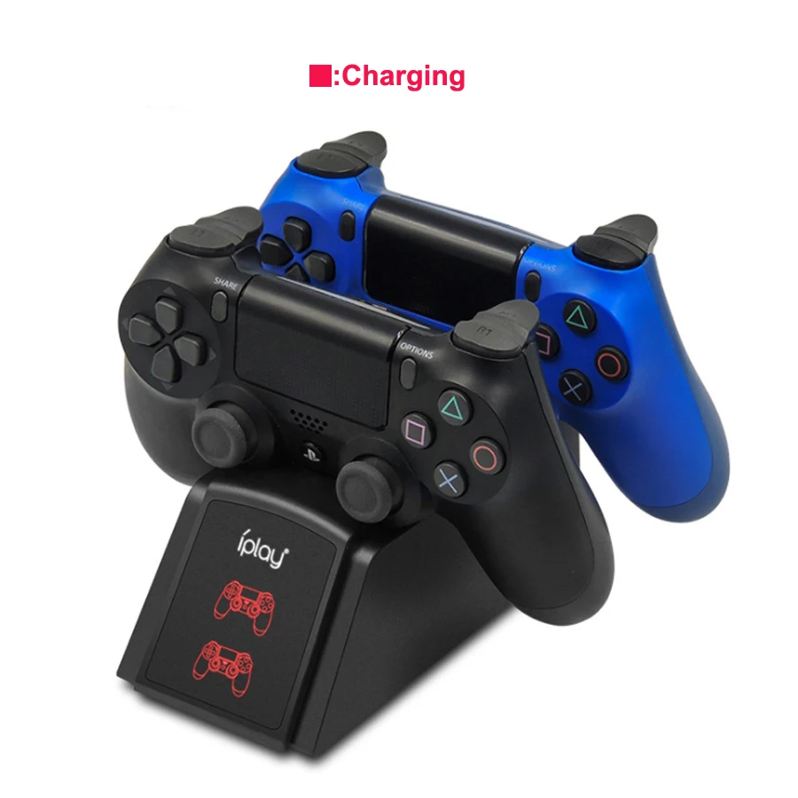 Док станция для зарядки двух геймпадов PS4 подставка быстрой Sony Playstation 4 Play PS Pro Slim