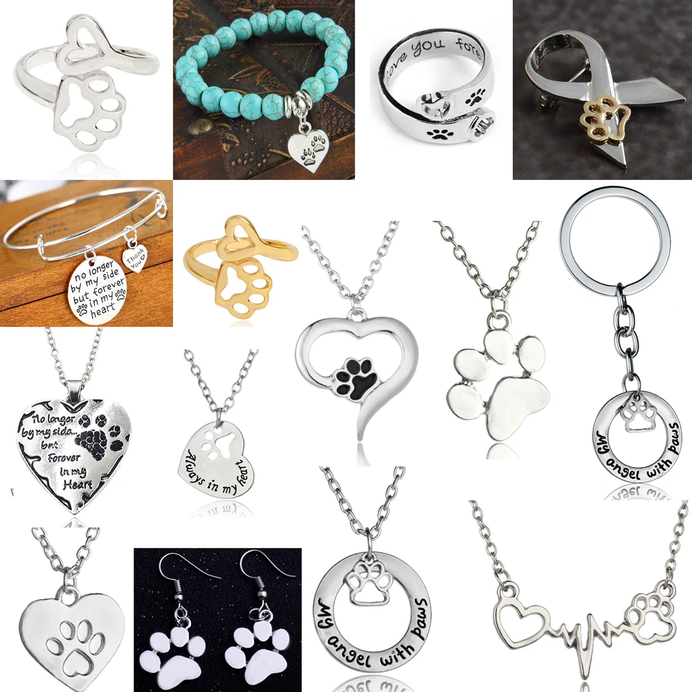 Модное серебряное золотое ожерелье с принтом лапы, ювелирный брелок, подвеска на цепочке, подарки для женщин, ожерелье s, любимая собака, кошка, отпечаток ноги