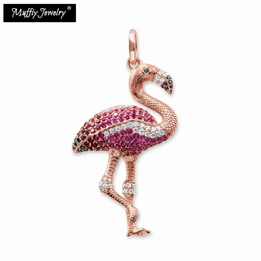 

Pink Flamingo Bird Pendant,Thomas Style Glam Jewelry Good Jewelry For Women,Ts Trendy Gift In 925 Sterling Silver,Super Deals