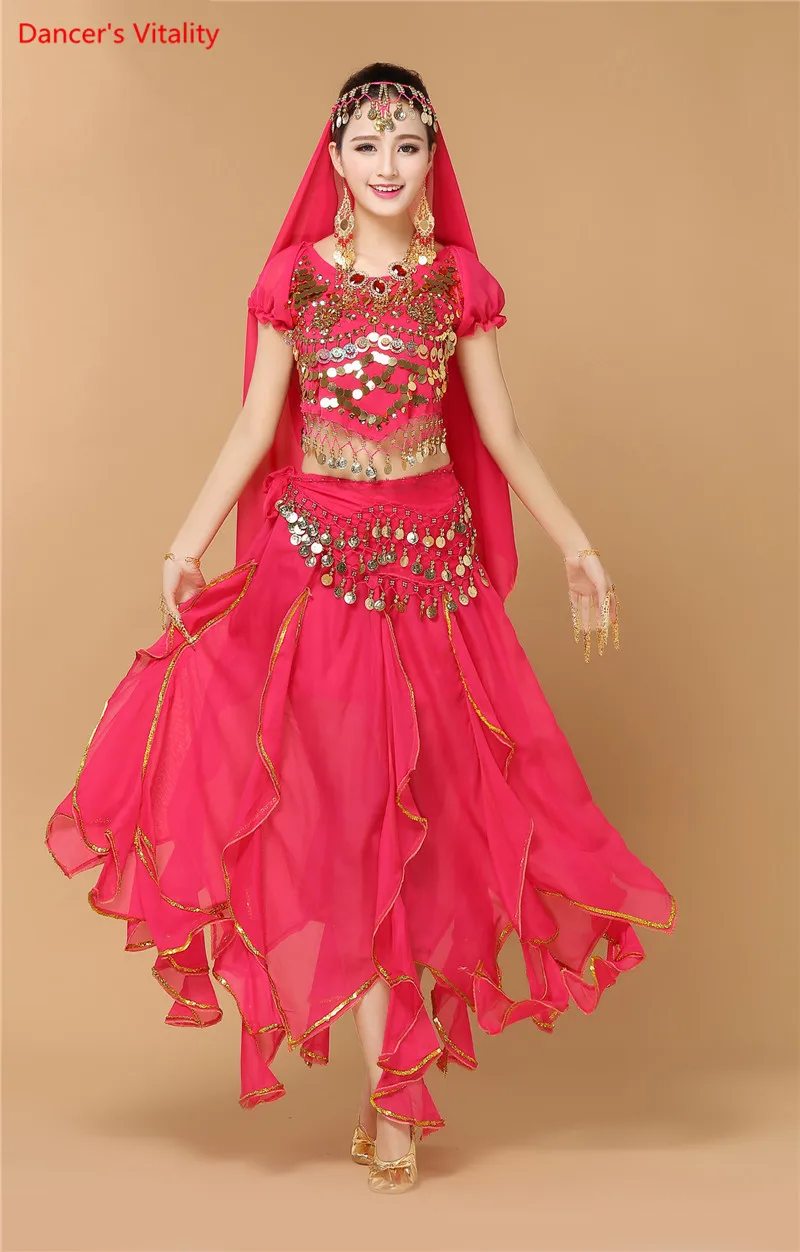 Женские брюки для танца живота, набор для танца живота, 6 цветов, платье, Индийский Болливуд, танцевальные костюмы для взрослых