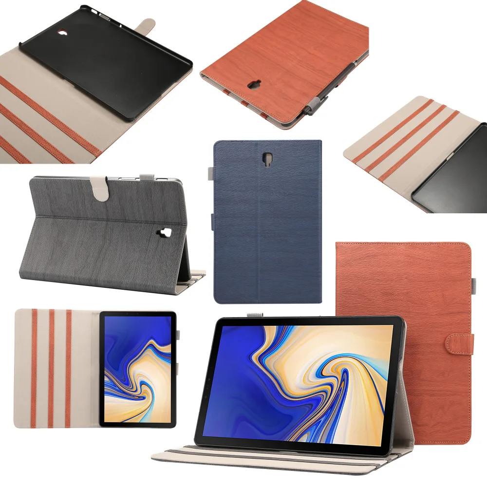 Флип подставка деревянный кожаный чехол магнитный смарт для Samsung Galaxy Tab S4 10 5 T830 T835