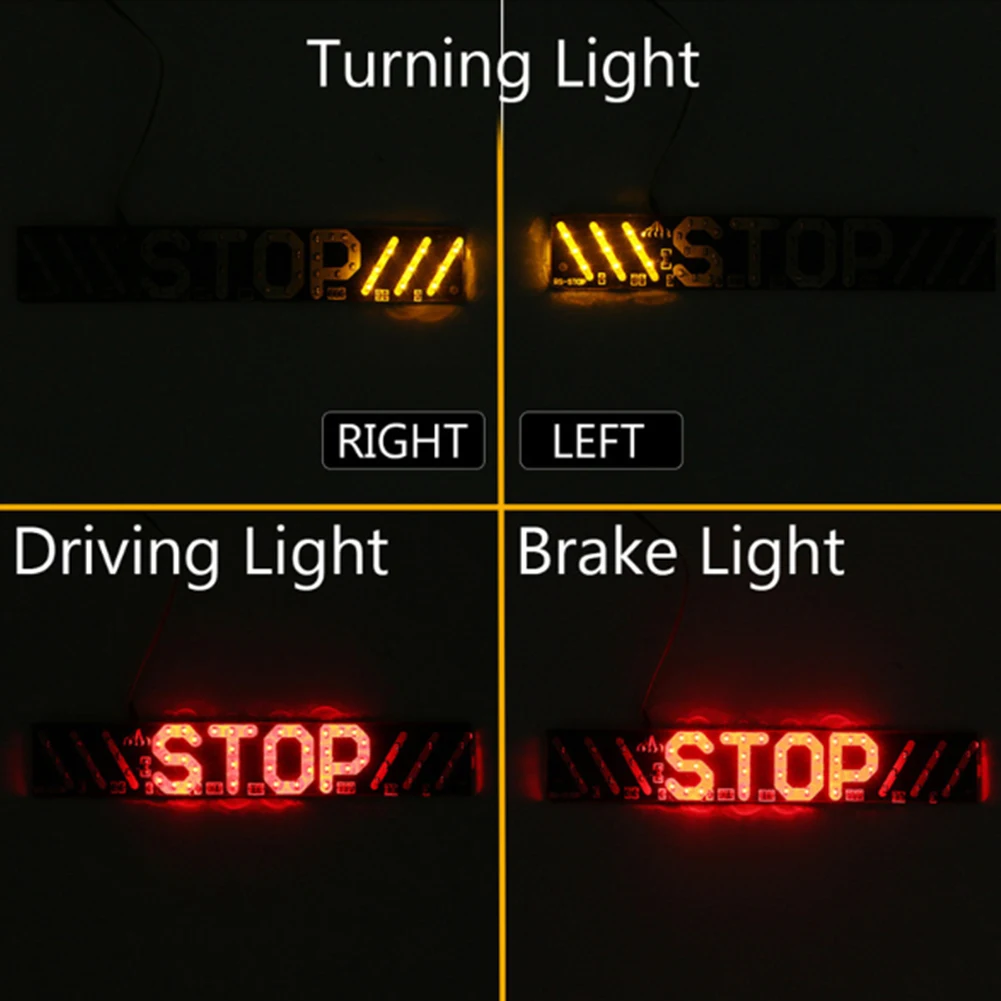 Fashion Stop Letter Shaped Flexible Ultra Thin For Motorcycle Waterproof Turn Signal Durable Led Easy Install Lamp Strip | Автомобили и