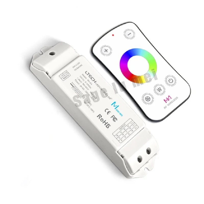 

LTECH M4 RF Wireless Touch Remote LED Controller M4+M4-5A RGBW + DC5-24V 20A 5A*4CH Receiving Controller for 5050 RGBW LED Strip