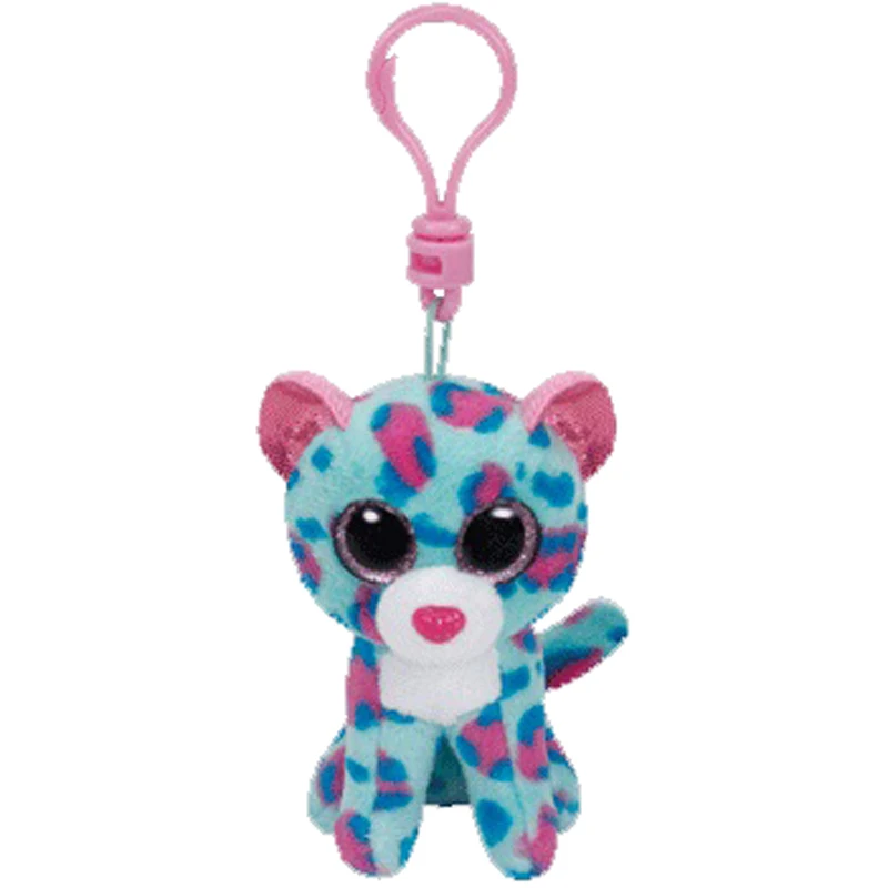 

Ty Big Eyes Plush Sydney The Green Leopard Keychain Toy Doll TY Baby Kids Gift