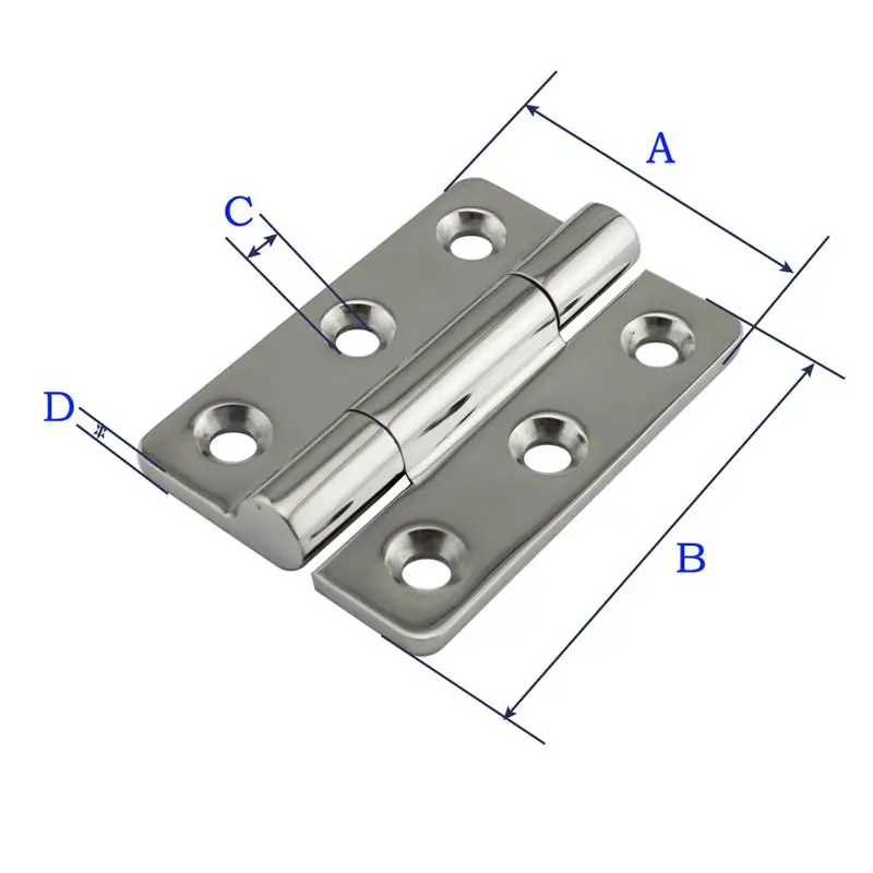 Прямоугольный ремешок для лодки, шарнир из нержавеющей стали 304, 6 отверстий, квадратный для шкафа, высокопрочный дверной шарнир с Arc Edge High