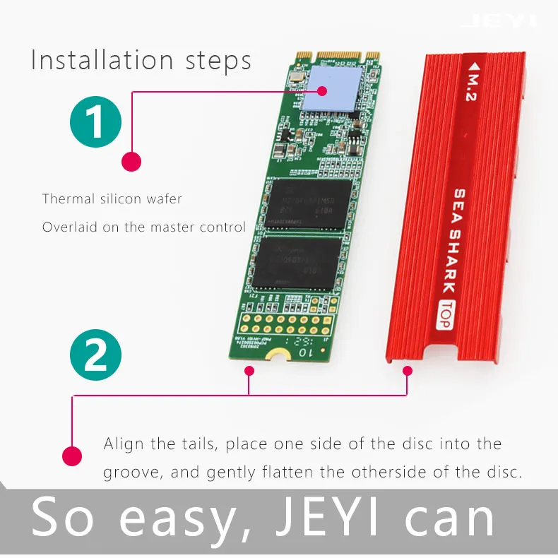 JEYI sehark теплоотвод NVME NGFF M.2 U.2 теплоотвод алюминиевый лист теплопроводность кремния вафельный кулер