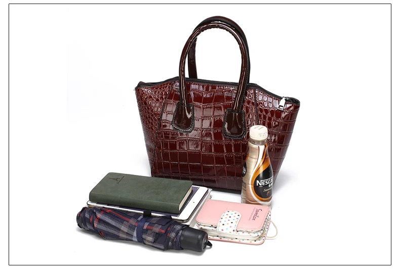 6 шт./компл. сумки для женщин ПУ кожа сумки на плечо Повседневная сумка Роскошный Дизайнер крокодиловый узор женские сумки-мешки