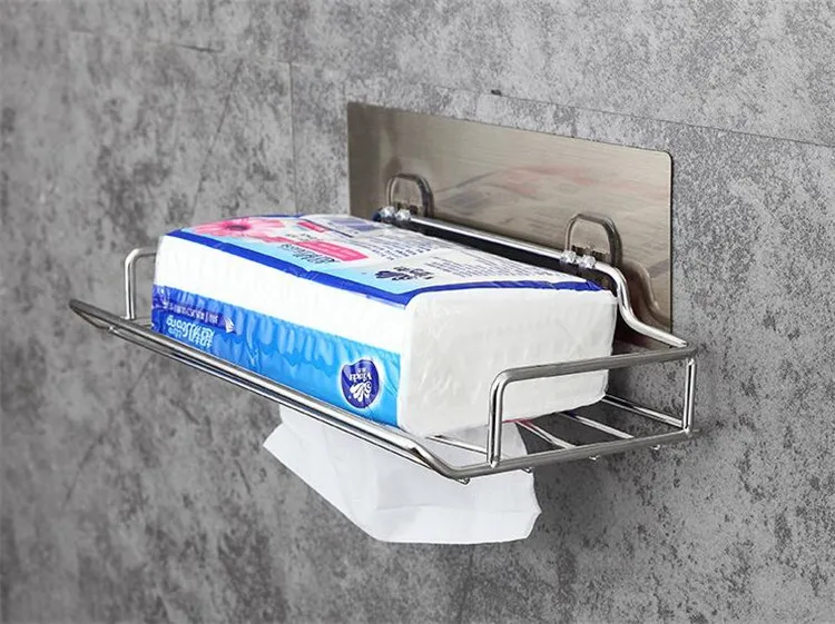 

1PC Stainless Steel Bathroom Shelf Toilet Paper Holder Corner Storage Rack Organizer Shower Wall Shelf with Suction Cup