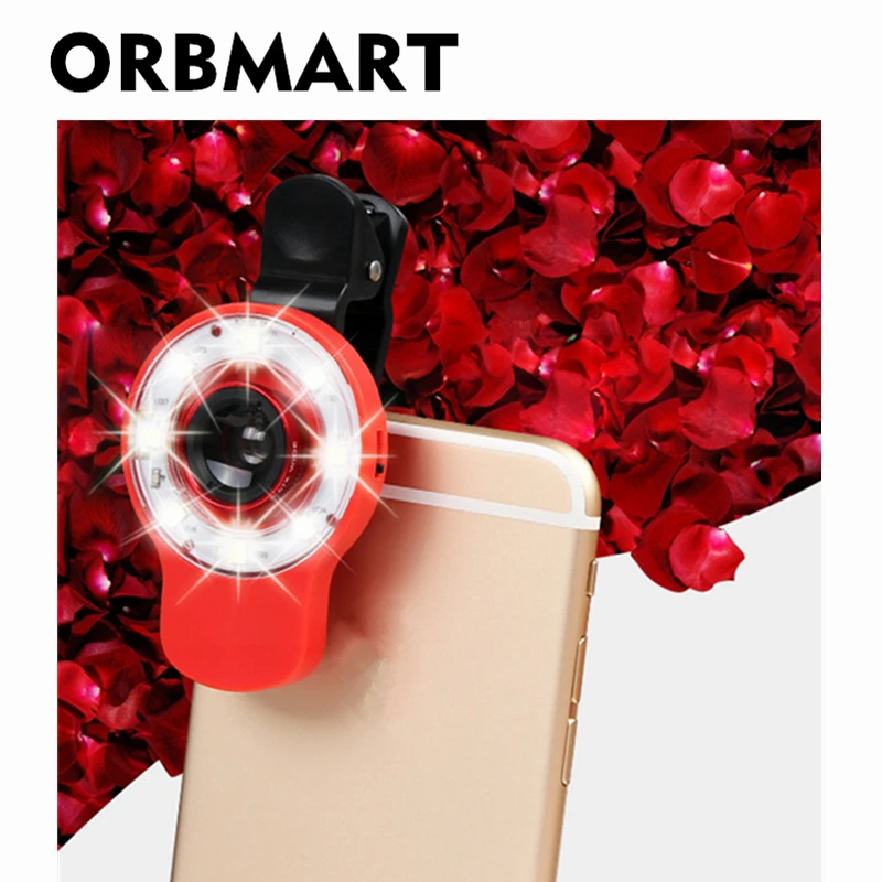 

ORBMART 9 in 1 Autodyne Beautiful Flash light + Fish Eye Lens + Wide Angle + Macro + 0.4X Super Wide Lens + 3 Filter For Phones