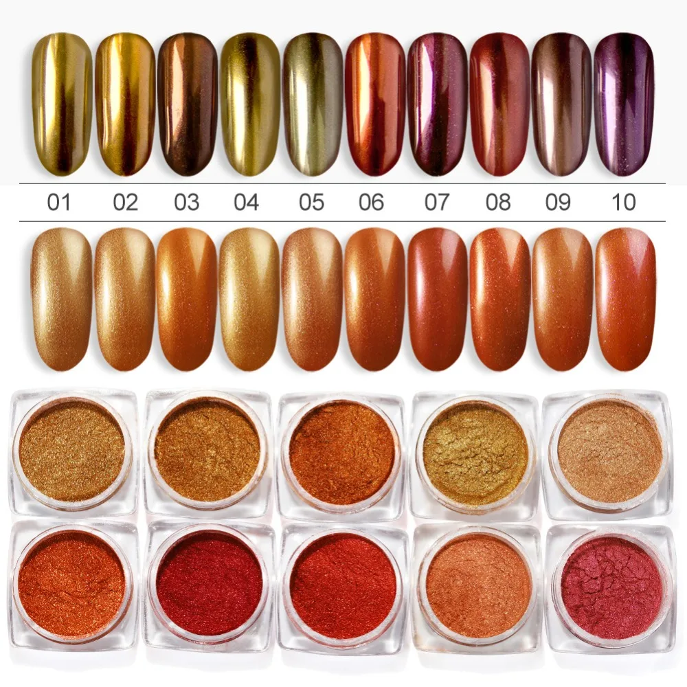 

Mirror Silver Rose Gold Nail Glitter Powder Shinning Champagne UV Gel Polish Decoration Chrome Manicure Pigment For Nail Art DIY
