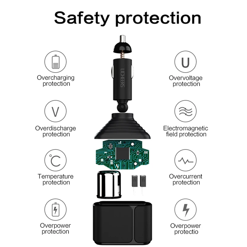 LINGCHEN USB Автомобильное зарядное устройство для samsung 3.4A быстрая зарядка автомобильное USB с расширенным прикуривателем автомобильное зарядное устройство адаптер для телефона