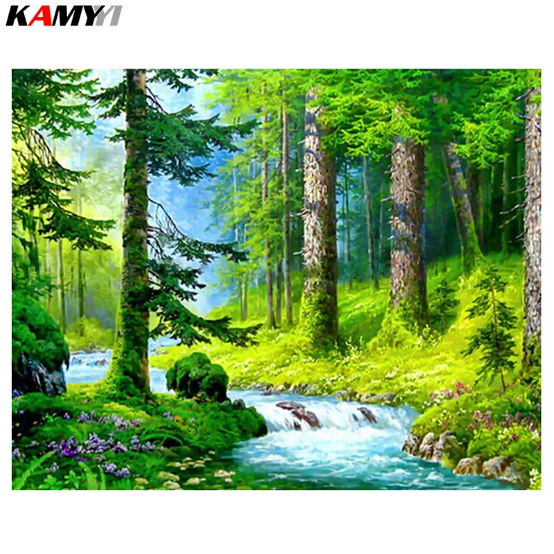 

5D Diamond Embroidery Scenic Tree Diamond Painting Cross Stitch Rhinestones Full Square Diamond Mosaic Hobby Needlework XY1