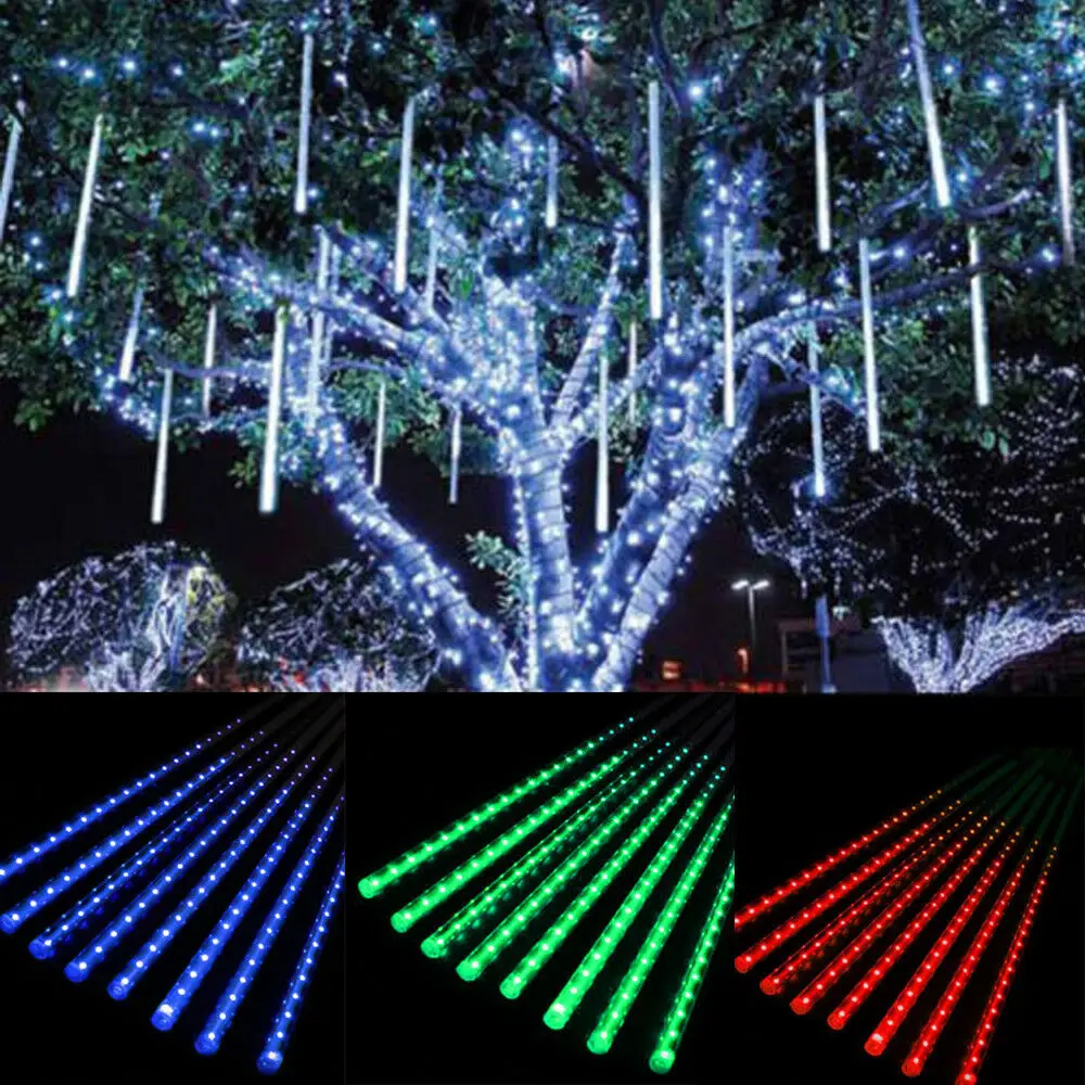 Meteor Showe снег светодиодный свет 50 см 8 трубка романтическое освещение для садовых праздников