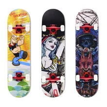 

OUTAD 2018 NEW High-density Maple Wood Skateboard Double Kick Tail 4 Wheels Scooter Brush Street Board Longboard For Kids Adults