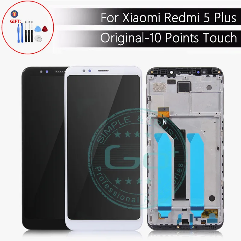 

Original Xiaomi Redmi 5 Plus LCD Display + Frame 10 Screen Redmi Note 5 Snapdragon 625 LCD Digitizer Replacement Spare Parts