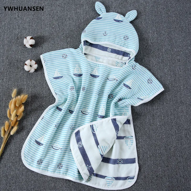 YWHUANSEN 60*60cm 6 Layers Gauze Hooded Beach Towel Cotton Baby Cape Towels Soft Poncho Kids Bathing Stuff For Babies Washcloth YWHUANSEN 60*60cm 6 Layers Gauze Hooded Beach Towel Cotton Baby Cape Towels Soft Poncho Kids Bathing Stuff For Babies Washcloth