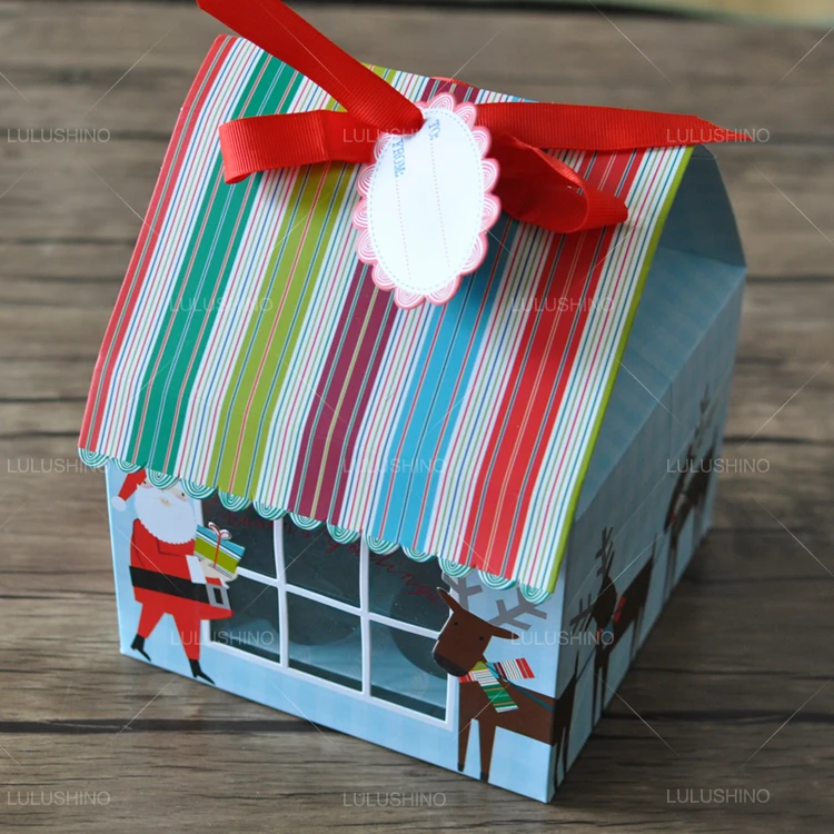 The high-end brand Meri Christmas House four capsules cake box nougat with ribbon elevator |