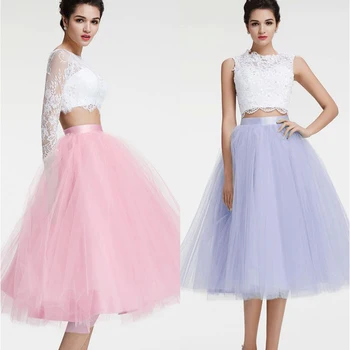 

Fairy Tale Tutu Tulle Women Skirts Custom Made A Line Tea Length Solid Skirts For Wedding Party Hot Selling Puffy Skirts