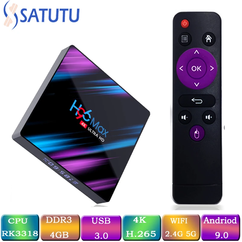 

H96 MAX Smart Tv Box Android 9.0 Set Top Box 4K Mi ni Tv Box 4gb 32gb 64gb Quad Core media player Support IPTV PK X96 MINI HK1 M