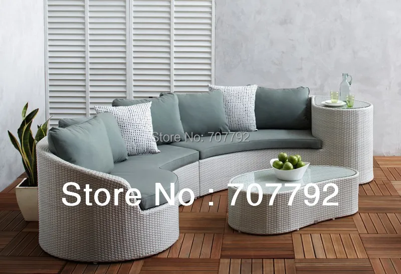 Горячая распродажа! Самые популярные Садовая мебель секционный диван из ротанга