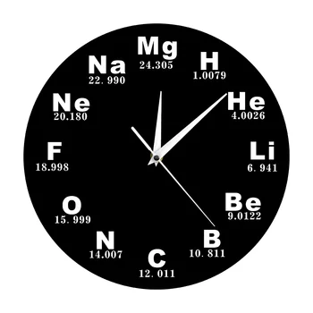 

1Piece Chemical Elements Periodic Wall Clock Modern Design Chemical Symbols Biology Wall Watch Time Clock Science Teachers Gift