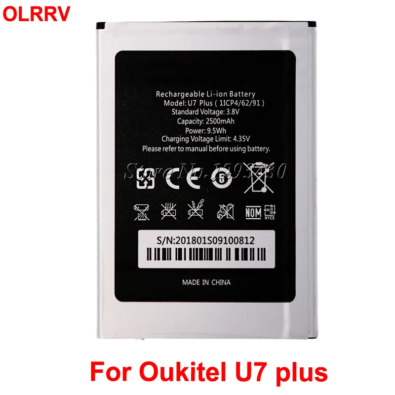 3.8V, 2500 mAh Bateria compatible para Oukitel U7 Plus 