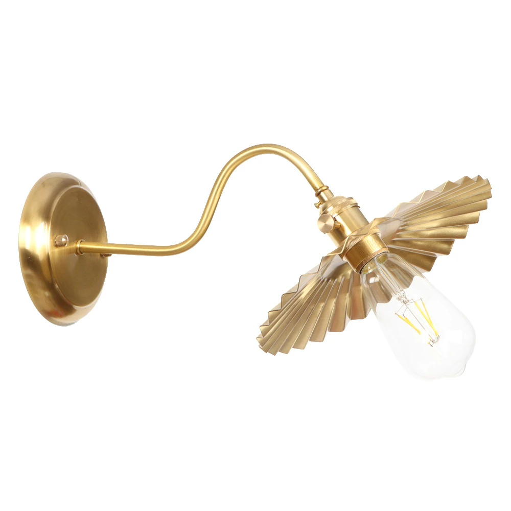 

Bronze industrial bedroom simple Retro Fine copper wind aisle staircase corridor creative restaurant wall lamp led light RWL0054