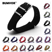 Watchband 1PCS Nylon Nato Watch Strap 20mm Watch Band Waterproof Watch Strap - 103 Multicolor Colors In Stock