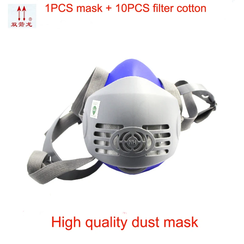 

classic style respirator dust mask high quality Silica gel profession respirator mask Configuration 10PCS filter cotton mask