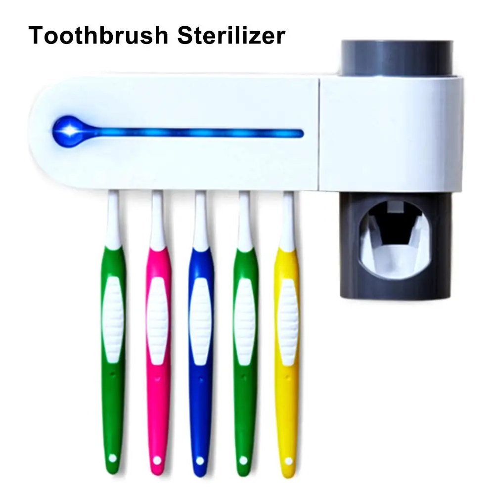 Ультрафиолетовый светильник стерилизатор зубной щетки диспенсер для зубной пасты Органайзер держатель для ухода за полостью рта