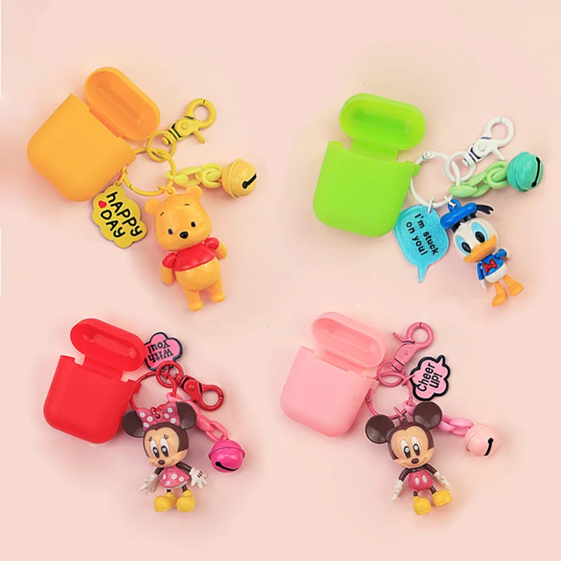 

Cute Cartoon Bluetooth Earphone Case For Apple AirPods Air Pods Silicone Shockproof Headphones Protective Cover With Key Ring
