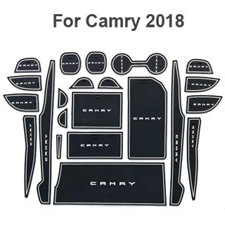 Для Toyota Стайлинг для автомобиля Camry слот коврик для межкомнатной двери паз коврик латексная противоскользящая подушка для автомобиля - Название цвета: Camry 2018 WHITE