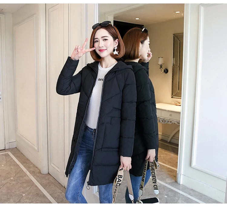 Winter Jacket Women Plus Size 3XL Women's Coats And Jackets Hooded Solid Women Winter Coat Long Zipper 2018 LZ978 (13)