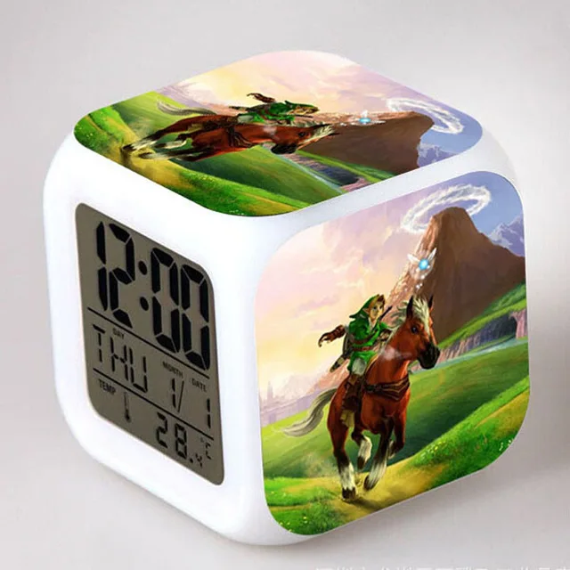 Легенда о Zelda Световой будильник часы Пластик игрушки для детей светодиодный цифровой будильник Reloj Despertador Infantil - Цвет: Белый
