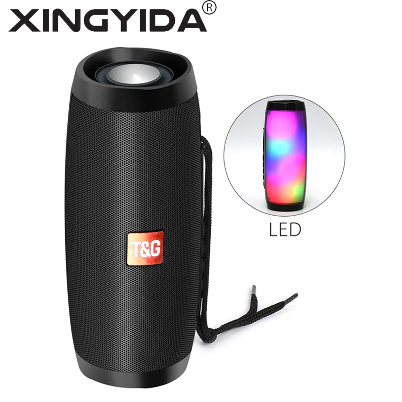 

XINGYIDA Portable Bluetooth Speaker Wireless Outdoor Stereo Surround 10W Column Box Support AUX in FM Radio TF USB with Mic