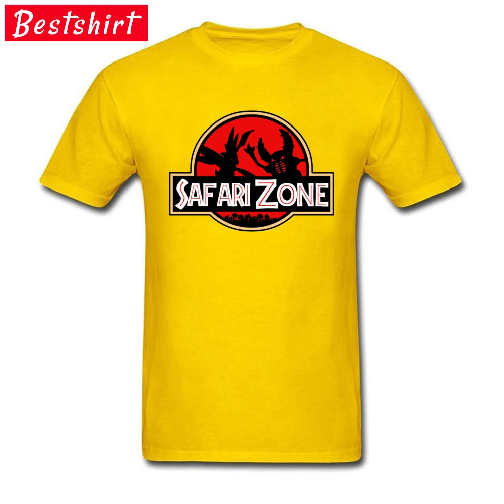  Men T Shirt Jurassic Park Safari Zone 12075 Summer Tops Tees 100% Cotton Crewneck Short Sleeve cosie Sweatshirts NEW YEAR DAY Jurassic Park Safari Zone 12075 yellow