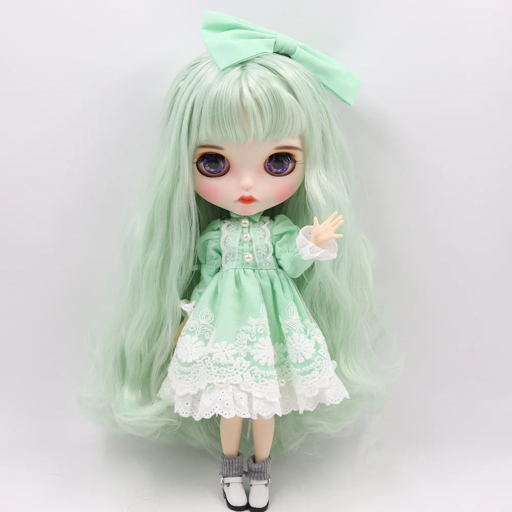 Кукла Blyth ICY DBS для серии № BL4278 мятно зеленые волосы Цвет Резные губы матовое лицо