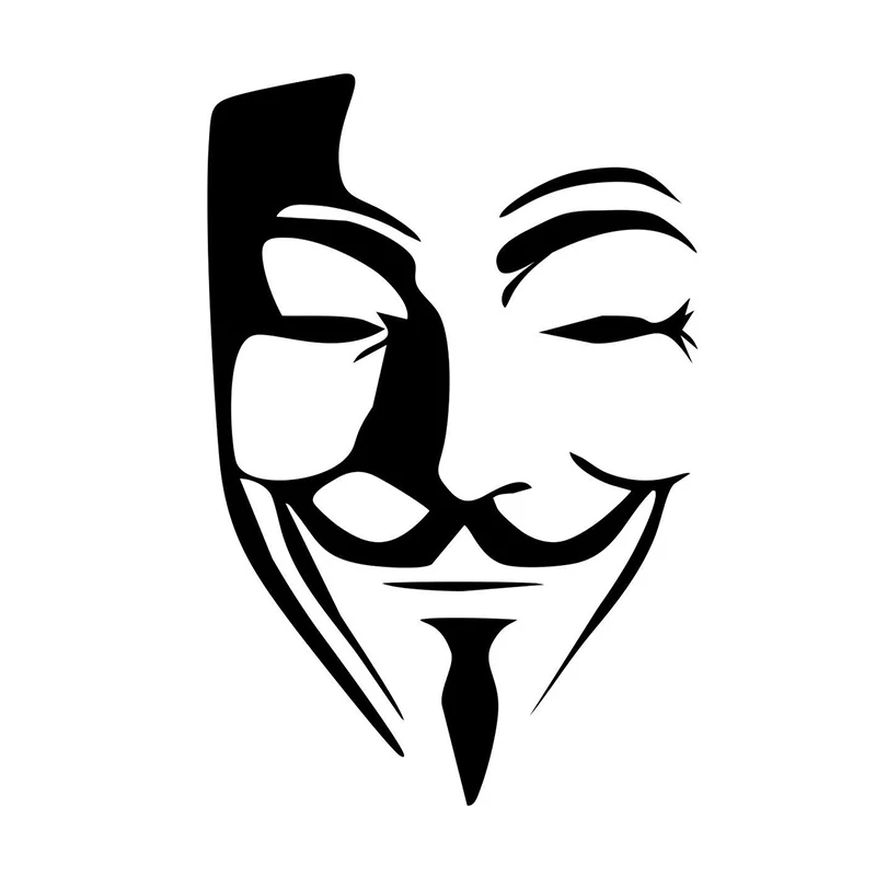 Стикер для автомобиля анонимированная маска сексуальный Человек V Vendetta