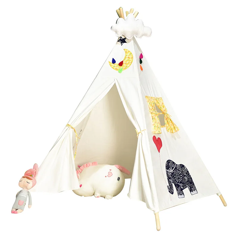 

New Indoor Princess House Children's Tent Five Embroidery Super Big Game House Baby Climbing Indian Tent Playhouse for Kids