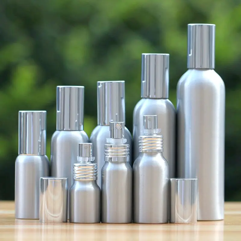 

1-2pcs 20/30/50/60/100-500ml Aluminum silver empty lotion bottle press bottle shampoo bath gel cosmetics Refill travel bottle