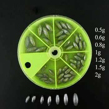 

1 Box Lead Sinker Kit Weights Lead Drop Hollow Sinker Carp Fishing Accessory 0.5g 0.6g 0.8g 1g 1.2g 1.5g 2g FO112