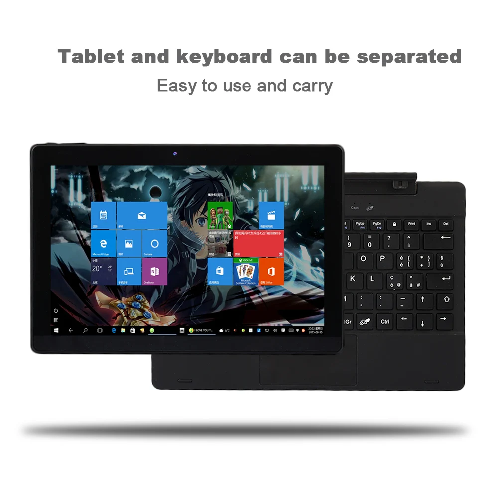 NERLMIAY Brand New 10.1 Inch 2 in 1 Tablet PC Windows 10 2GB RAM + 32GB ROM Dual Cameras IPS Touch Screen Accessory Office