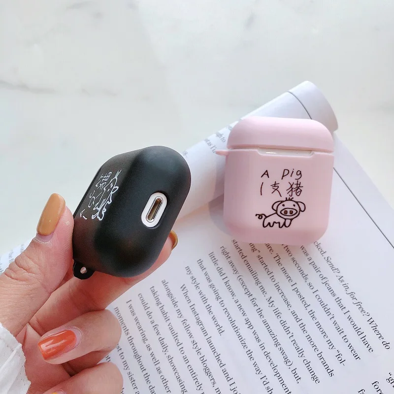 Cartoon unicorn Charging Headphones Cases for Apple Airpods 1 Bluetooth Wireless Earphone Cover For Airpods 2 pink matte case